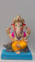Kesari Eco-Friendly Ganesh Idol 10inch – Blue Gemstone & Mooshak