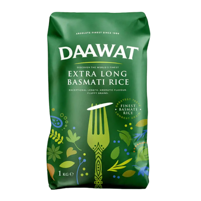 DAAWAT EXTRA LONG BASMATI RICE 1KG