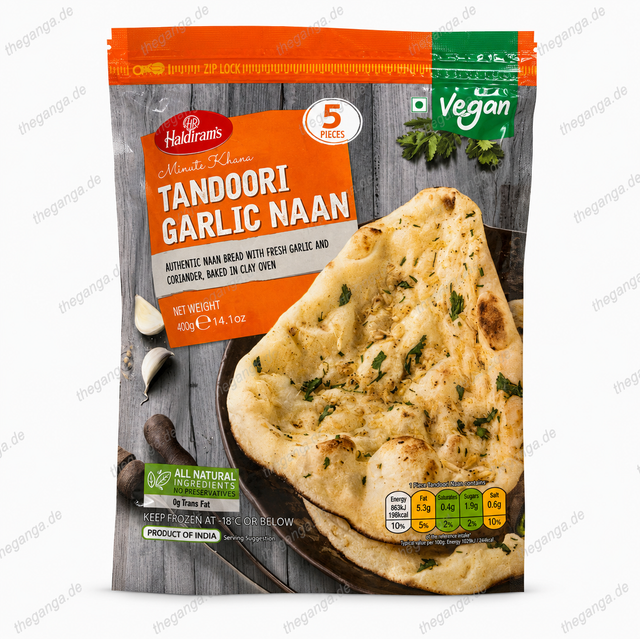 HALDIRAM FROZ. NAAN TANDOORI
GARLIC 400g