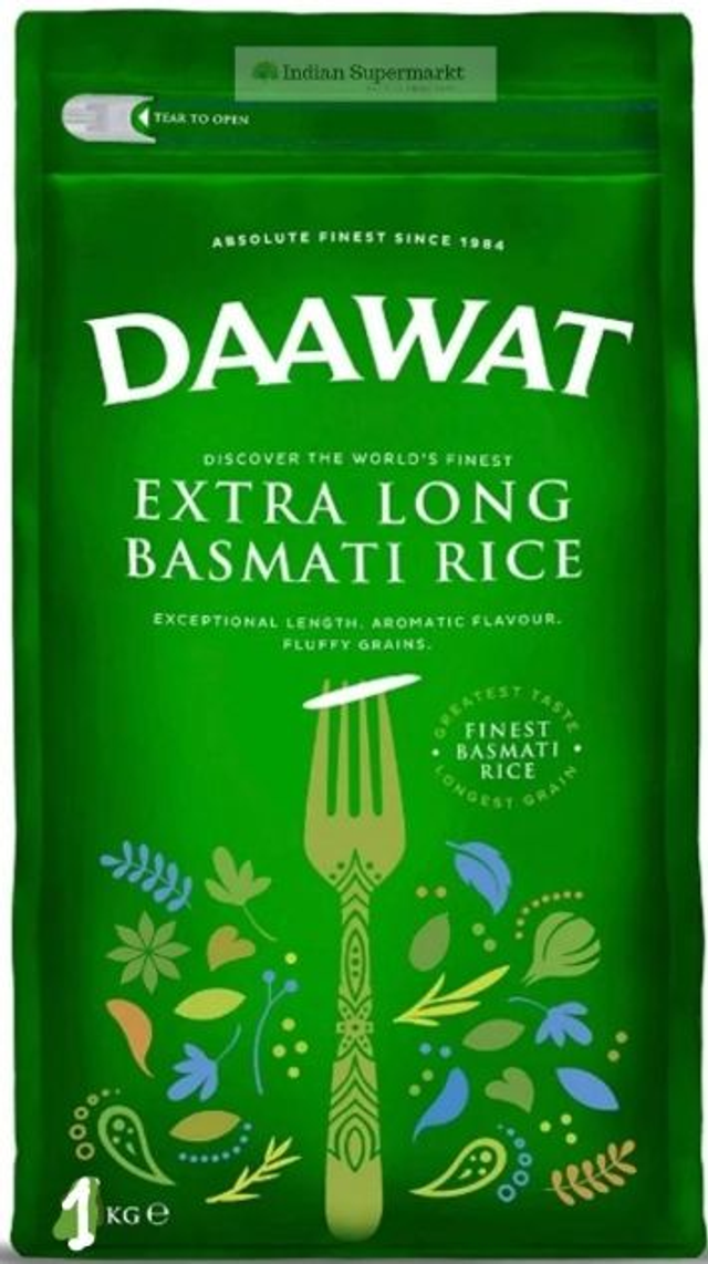 DAAWAT EXTRA LONG BASMATI RICE 20 kg