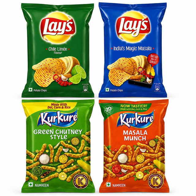KURKURE & LAY'S COMBO PACK (4 PACKS)