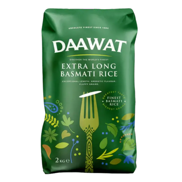 DAAWAT EXTRA LONG BASMATI RICE 2KG