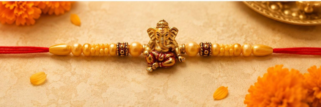 Golden Ganesha Rakhi
